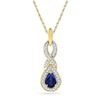 Image 1 : 10kt Yellow Gold Womens Pear Lab-Created Blue Sapphire