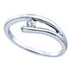 Image 1 : 10KT White Gold 0.10CTW DIAMOND LADIES FASHION RING WIT