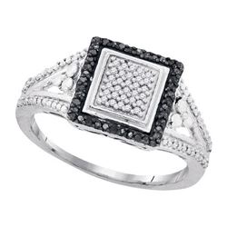 925 Sterling Silver White 0.18CTW DIAMOND MICRO-PAVE RI