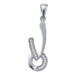 10K White-gold 0.06CTW-DIAMOND FASHION PENDANT