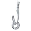 Image 1 : 10K White-gold 0.06CTW-DIAMOND FASHION PENDANT