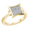 Image 1 : 10KT Yellow Gold 0.10CTW DIAMOND MICRO-PAVE RING