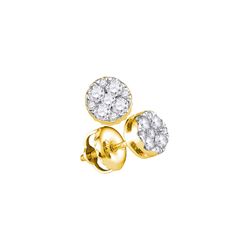 14kt Yellow Gold Womens Round Natural Diamond Cluster F