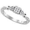 Image 1 : Sterling Silver Womens Princess Natural Diamond Cluster