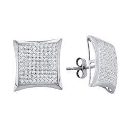10KT White Gold 0.50CTW DIAMOND MICRO PAVE EARRINGS