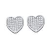 Image 1 : 10KT White Gold 0.25CTW DIAMOND HEART EARRINGS
