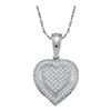 Image 1 : 10KT White Gold 0.15CT ROUND DIAMOND MICRO PAVE HEART P