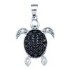 Image 1 : 10KT White Gold 0.32CT DIAMOND TORTOISE PENDNAT