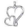 Image 1 : 925 Sterling Silver White 0.10CTW DIAMOND HEART PENDANT