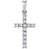Image 1 : 10KT White Gold 0.06CTW DIAMOND CROSS PENDANT