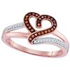 Image 1 : 10KT Rose Gold 0.14CTW RED DIAMOND MICRO-PAVE RING