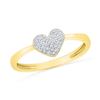 Image 1 : 10K Yellow-gold 0.10CTW DIAMOND FASHION HEART RING