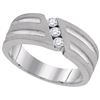 Image 1 : 10KT White Gold 0.27CTW DIAMOND MENS FASHION BAND