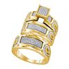 Image 1 : 925 Sterling Silver Yellow 0.54CTW DIAMOND FASHION TRIO