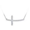 Image 1 : 10KT White Gold 0.10CTW DIAMOND FASHION NECKLACE
