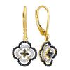 Image 1 : 10K Yellow-gold 0.35CTW BLACK DIAMOND MICRO-PAVE EARRIN