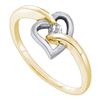 Image 1 : 10KT Yellow Gold 0.05CTW DIAMOND HEART RING