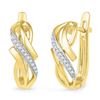 Image 1 : 10K Yellow-gold 0.08CTW DIAMOND HOOPS EARRING