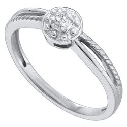 10KT White Gold 0.05CTW ROUND DIAMOND LADIES FASHION RI