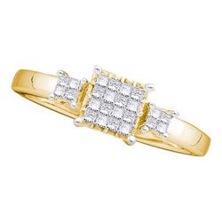 10K White-gold 0.04CTW ROUND DIAMOND LADIES CLUSTER FAS