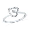 Image 1 : 10KT White Gold 0.13CTW DIAMOND HEART RING