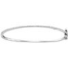Image 1 : Sterling Silver Womens Round Diamond Single Row Bangle