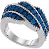 Image 1 : 925 Sterling Silver White 0.13CTW BLUE DIAMOND FASHION