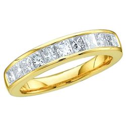 14KT Yellow Gold 0.25CTW PRINCESS DIAMOND LADIES INVISI