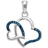 Image 1 : 10KT White Gold 0.11CTW BLUE DIAMOND FASHION PENDANT