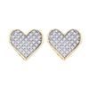 Image 1 : 925 Sterling Silver Yellow 0.25CTW DIAMOND HEART EARRIN
