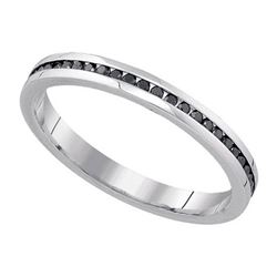 10K White-gold 0.27CTW DIAMOND MACHINE-SET BAND