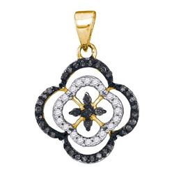 10K Yellow-gold 0.25CTW BLACK DIAMOND MICRO-PAVE PENDAN