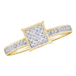 10KT Yellow Gold 0.10CTW ROUND DIAMOND LADIES MICRO PAV