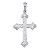 Image 1 : 14KT White Gold 0.15CTW DIAMOND CROSS PENDANT