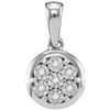 10kt White Gold Womens Round Diamond Illusion-set Flowe