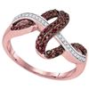 Image 1 : 10KT Rose Gold 0.25CTW COGNAC DIAMOND FASHION RING