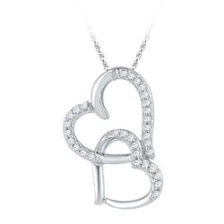 10KT White Gold 0.10CTW DIAMOND FASHION PENDANT