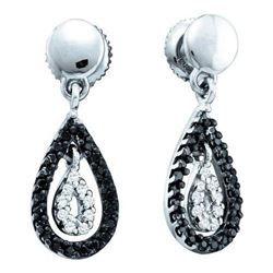 14KT White Gold 0.34CTW BLACK DIAMOND FASHION EARRING