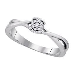 925 Sterling Silver White 0.07CTW DIAMOND FASHION RING