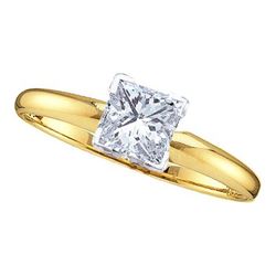 14KT Yellow Gold 0.20CT-(SUP++) PRINCESS DIAMOND SOL