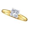 Image 1 : 14KT Yellow Gold 0.20CT-(SUP++) PRINCESS DIAMOND SOL