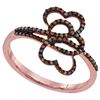 Image 1 : 10KT Rose Gold 0.20CTW DIAMOND MICRO-PAVE RING