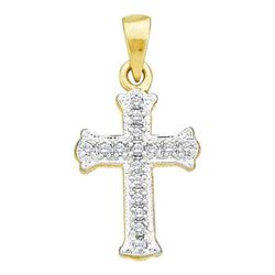 10KT Yellow Gold 0.08CTW DIAMOND LADIES CROSS CHARM