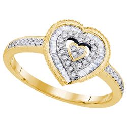 10K Yellow-gold 0.24CTW DIAMOND HEART RING