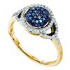 Image 1 : 10K Yellow-gold 0.25CT BLUE DIAMOND FASHION RING