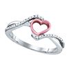 Image 1 : 10K White-gold 0.07CTW DIAMOND HEART RING