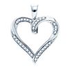 Image 1 : 10KT White Gold 0.10CTW DIAMOND MICRO-PAVE HEART PENDAN