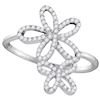 Image 1 : 10KT White Gold 0.20CTW DIAMOND FASHION RING