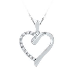 10KT White Gold 0.05CTW DIAMOND FASHION PENDANT