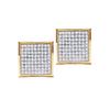 Image 1 : 10K Yellow-gold 0.90CTW DIAMOND MICRO-PAVE EARRINGS